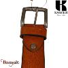 Ceinture Kaszer Indiana en cuir de buffle pleine fleur cognac
