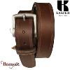 Ceinture Kaszer Indiana en cuir de buffle pleine fleur marron moyen