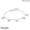Bracelet Ania Haie Coins argent 925° plaqué rhodium de haute qualité B009-01H