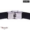 Bracelet Acier et cuir noir italien, Collection: homme APOLLON