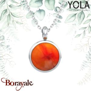 Collier Yola Nature Cornaline Acier poli IH-401