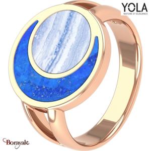 Bague  Lapis Lazuli et agate blue lace, Collection: Féminité YOLA NATURE Taille
