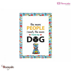 Plaque métallique décorative Dog Pomme Pidou Happy Pet Quote