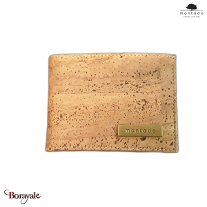 Portefeuille MONTADO en liège naturel, made in Portugal unisexe 528C14-NATF