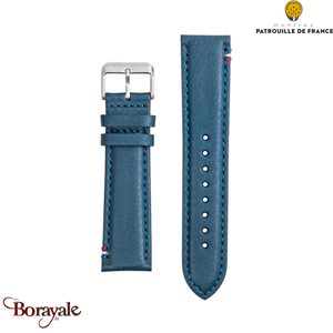 Bracelet de Montre Patrouille de France Cuir Bleu BBR 22 mm