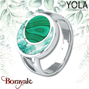 Bague Amazonite et malachite, Collection: Féminité YOLA NATURE Taille 54