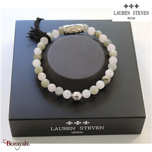 Bracelet Prosperite Lauren Steven Labradorite Perles de 6 mm Taille M 19,5 cm