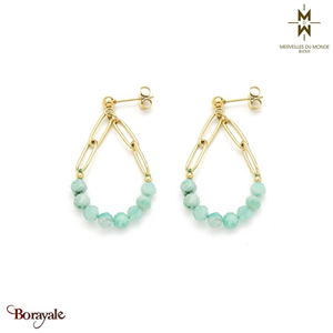 Boucles d'oreilles en Acier doré  Merveilles du monde