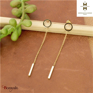 Boucles d'oreilles en acier Merveilles du monde
