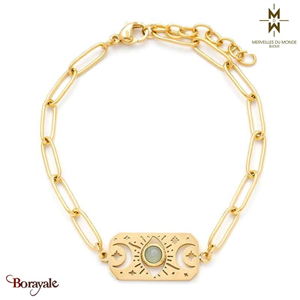 Bracelet en Acier doré Merveilles du monde