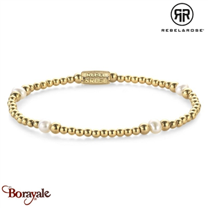 Bracelet Rebel & Rose Touch of Pearl Gem - 4mm M, Femme RR-40136-G-M