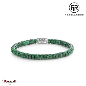 Bracelet Rebel & Rose Collection : Slices - Malachite Green Taille L RR-60093-S-