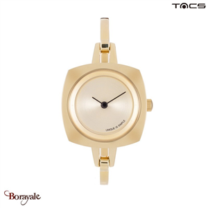 Montre Tacs Image Turn Table, collection passe temps Femme Doré champagne