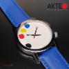 Montre AKTEO Art - Peinture 5 taches 42 mm argent ronde APe09