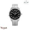 Montre Homme Orlam Cadence cadran noir bracelet acier argenté étanche 10 ATM ORS