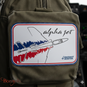 Patch Dassault Aviation Alpha Jet rectangle, bleu, blanc, rouge