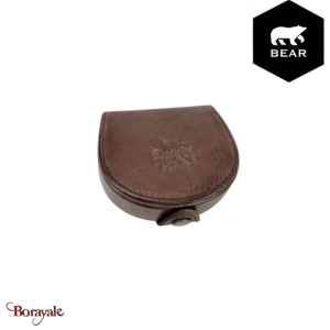 Porte monnaie Bear Design en Cuir de vachette lavé Brun Collection : Lavato