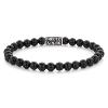 Bracelet Rebel & Rose Velours Noir Vintage - 6mm M, Unisex RR-60121-V-M