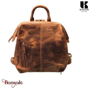 Sac à dos KASZER collection Nevada Marron naturel clair touché velours 20835-C6
