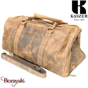 Sac de voyage - sport Kaszer Wyoming en cuir de vachette pleine fleur marron