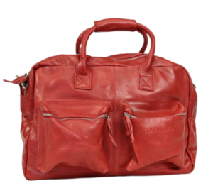 Sac porté main et épaule Bear Design en Cuir de buffle  Rouge grenadine Collecti