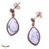Boucles d'oreilles Yola Nature Cabochon Acier plaqué IP rose IG-542