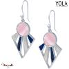 Boucles d'oreilles Nacre blanche et rose lapis lazuli Collection Art déco YOLA N