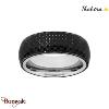 Bague Thabora homme acier et carbone bague homme T58 - réf. T160321-58