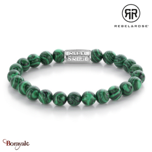 Bracelet Rebel & Rose Collection : Malachite Green Taille M RR-80080-S-M