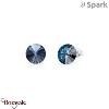 Boucles d'oreilles SPARK With EUROPEAN CRYSTALS : Sweet Candy 8mm - Bleu Bermud