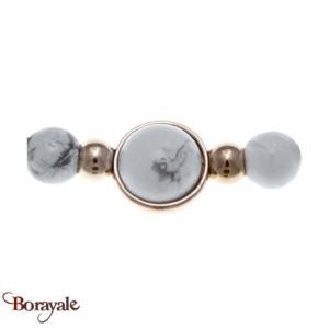 Collection Perles Bracelet YOLA perles et acier rose doré Howlite IG-331