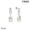 Boucles d'oreilles Spark Octagon cristal autrichien sur argent A0272WS