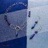 Collier Spark Crystalactite cristal autrichien et Lapis sur argent A0294LL