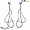 Boucles d'oreilles THABORA argent rhodié gouttes évidées - oxydes blancs T016950
