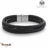 Bracelet Rebel & Rose Full metal premium combo 12mm noir L, Homme RR-M0054-S-L