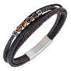 Bracelet All Blacks bijoux Homme acier et cuir 682358
