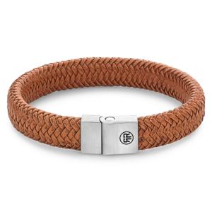 Bracelet Rebel & Rose Chevrons Full Metal Cognac Mat M, Homme RR-M0024-S-M