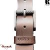 Ceinture Kaszer Indiana en cuir de buffle pleine fleur marron foncé grainé