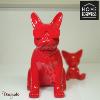 Chien assis 25 cm Home Edelweiss collection : Emotion Rouge brillant