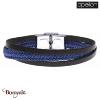 Bracelet cuir italien noir, Collection: cuir et jeans APOLLON