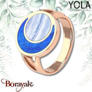 Bague Lapis Lazuli et agate blue lace, Collection: Féminité YOLA NATURE T58