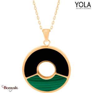 Collier Onyx et Malachite Collection Art déco YOLA NATURE