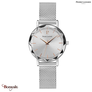 Montre PIERRE LANNIER Collection MULTIPLES argenté milanais Femme