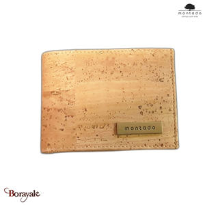 Portefeuille MONTADO en liège naturel, made in Portugal unisexe 528C14-NAT
