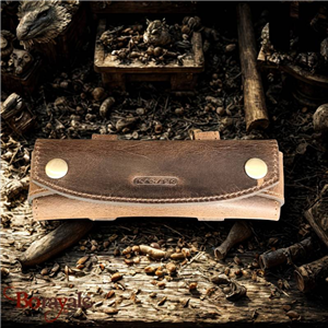 Étui à couteau KASZER Oregon en cuir de vachette pleine fleur marron naturel fon