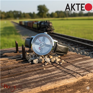 Montre AKTEO Profession Chemin de Fer 38 mm noire ronde PSe10N