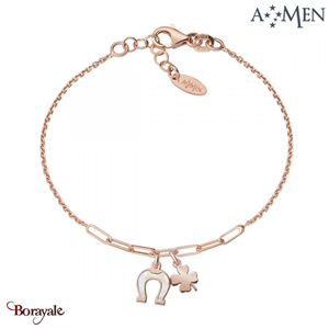 Bracelet Collection : Porte Bonheur, Argent Rose Amen Bijoux BRMPFCRB