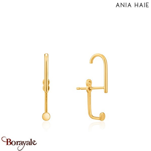Boucles d'oreilles Ania Haie Ear We Go plaqué or 14 carats sur argent E023-11G