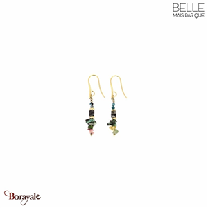 Boucles d'oreilles Belle mais pas que, Collection: Ellen Mix de pierre et émerau