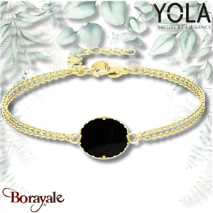 Bracelet Onyx Doré Yola Nature femme